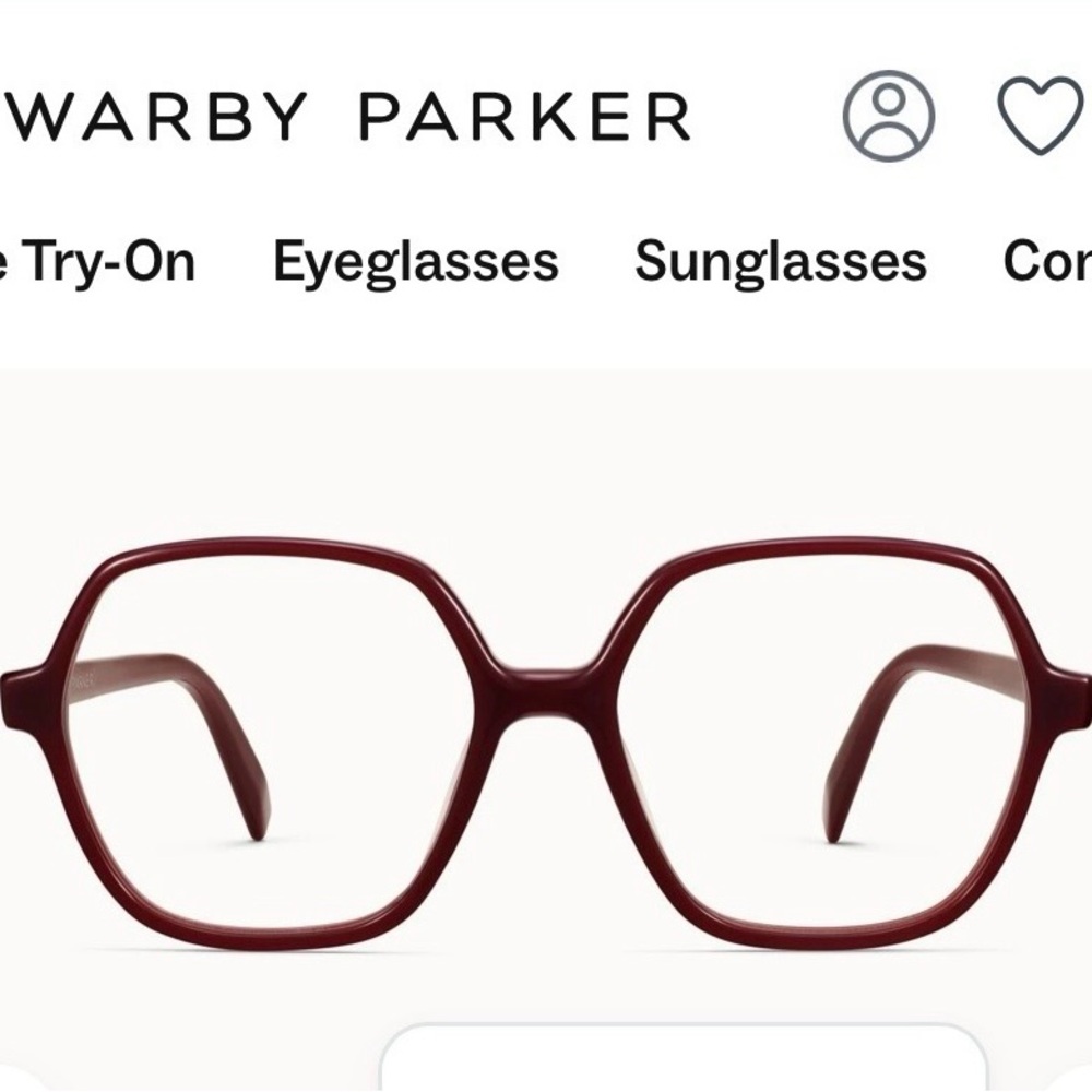Warby Parker Burgundy Hexagonal Glasses